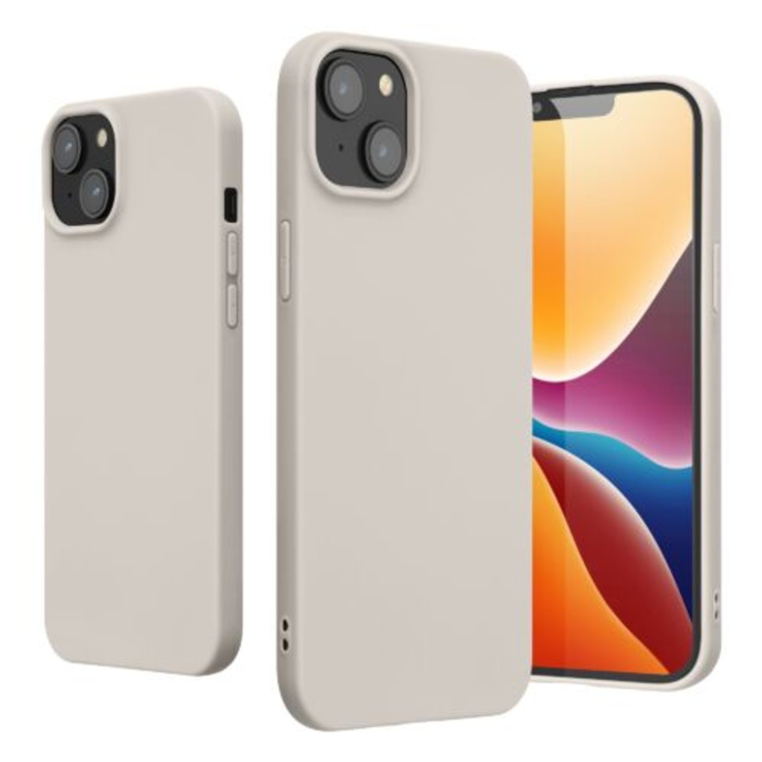 Husa Kwmobile pentru Apple iPhone 14 Plus, Silicon, Bej, 59076.96 fotografia produsului