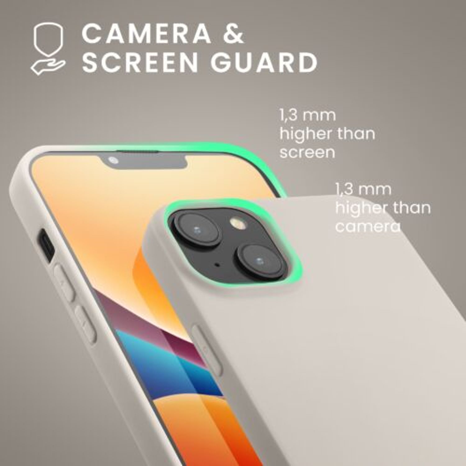 Husa Kwmobile pentru Apple iPhone 14 Plus, Silicon, Bej, 59076.96 fotografia produsului View 6 L