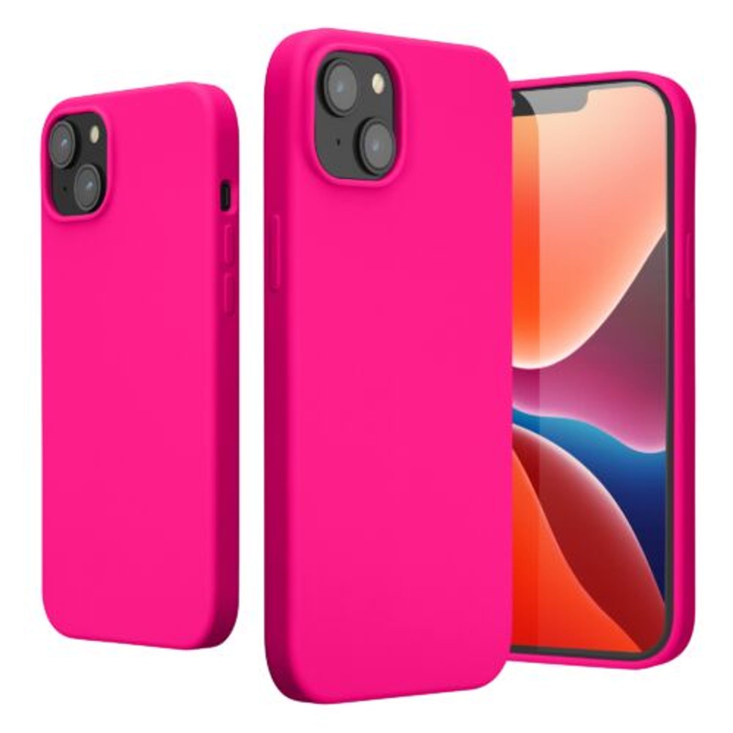 Husa Kwmobile pentru Apple iPhone 14 Plus, Silicon, Roz, 59072.77 fotografia produsului