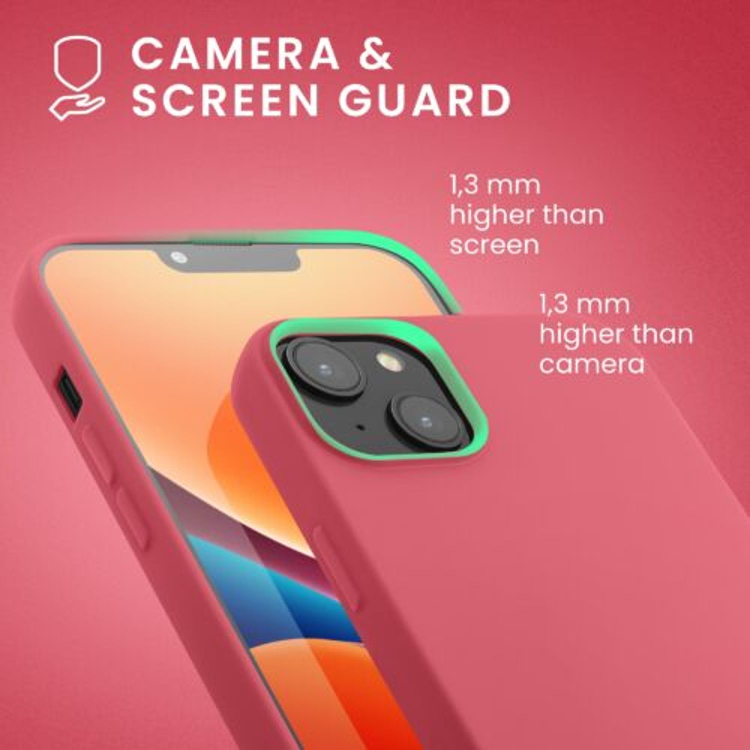 Husa Kwmobile pentru Apple iPhone 14 Plus, Silicon, Roz, 59080.212 fotografia produsului View 5 L