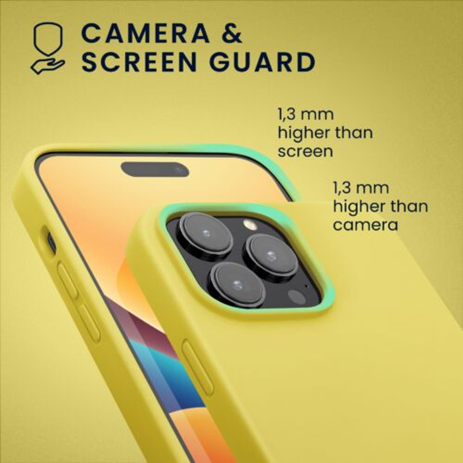 Husa Kwmobile pentru Apple iPhone 14 Pro Max, Silicon, Galben, 59074.149 fotografia produsului View 6 L