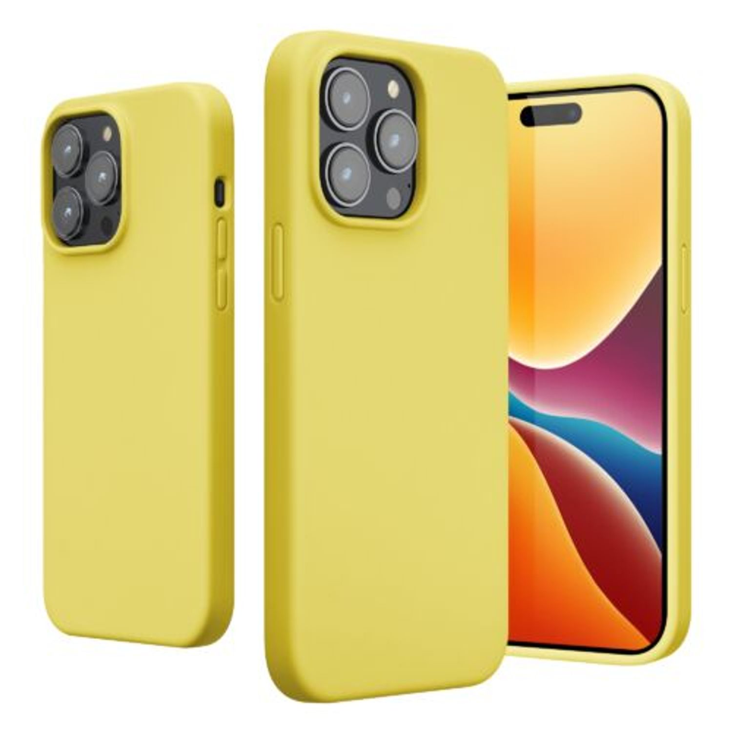 Husa Kwmobile pentru Apple iPhone 14 Pro Max, Silicon, Galben, 59074.149 fotografia produsului