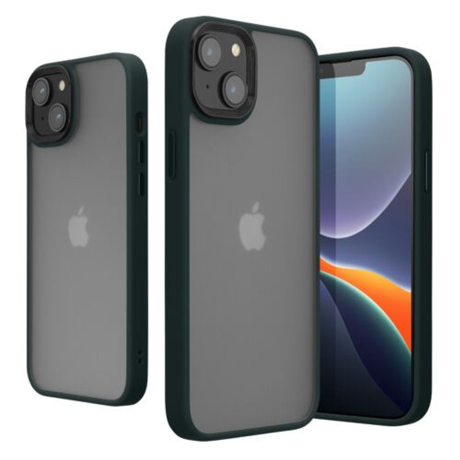 Husa Kwmobile pentru Apple iPhone 14, Silicon, Verde/Transparent, 59089.80 fotografia produsului