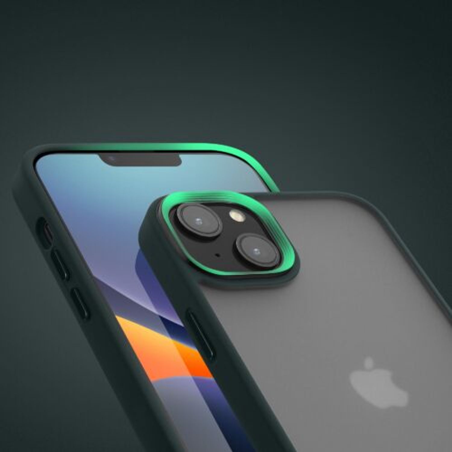 Husa Kwmobile pentru Apple iPhone 14, Silicon, Verde/Transparent, 59089.80 fotografia produsului View 10 L