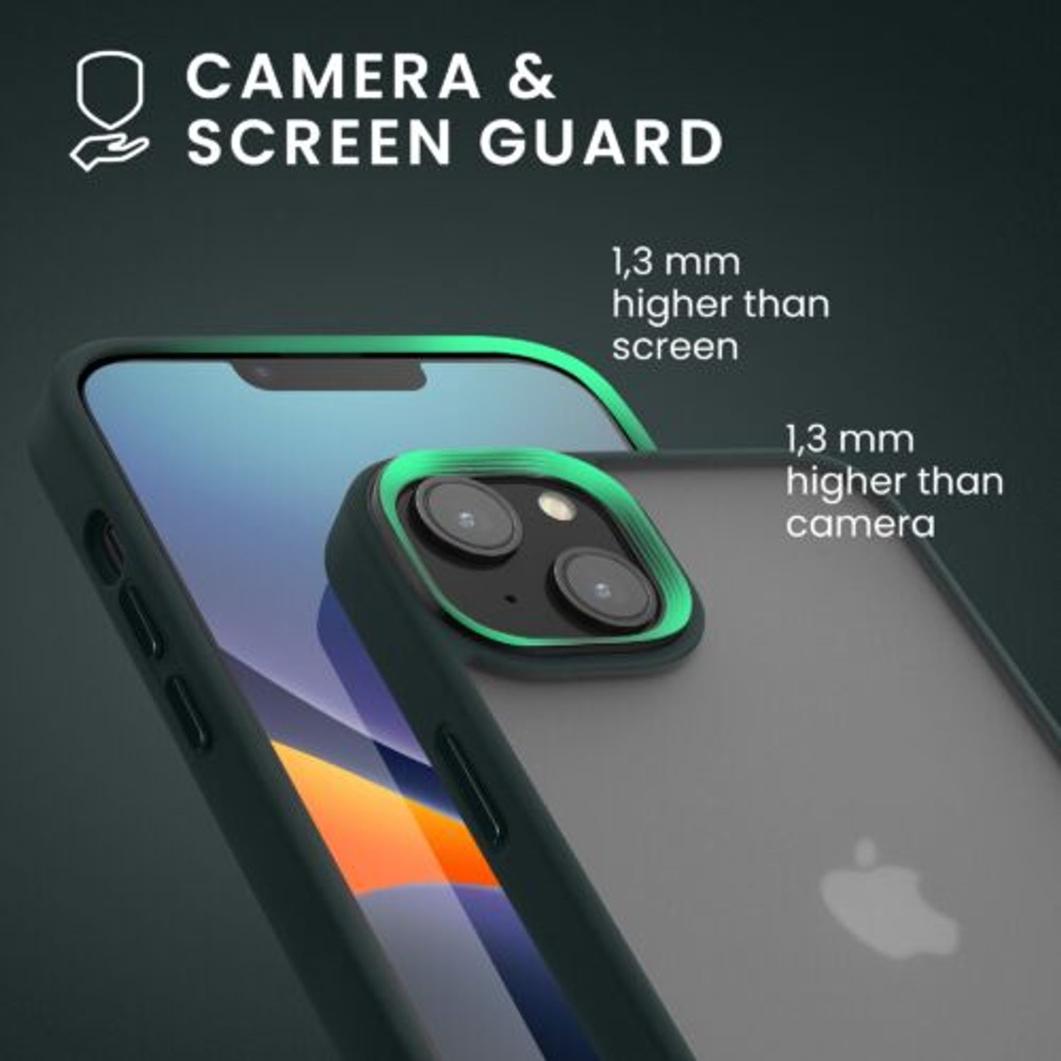 Husa Kwmobile pentru Apple iPhone 14, Silicon, Verde/Transparent, 59089.80 fotografia produsului View 4 L