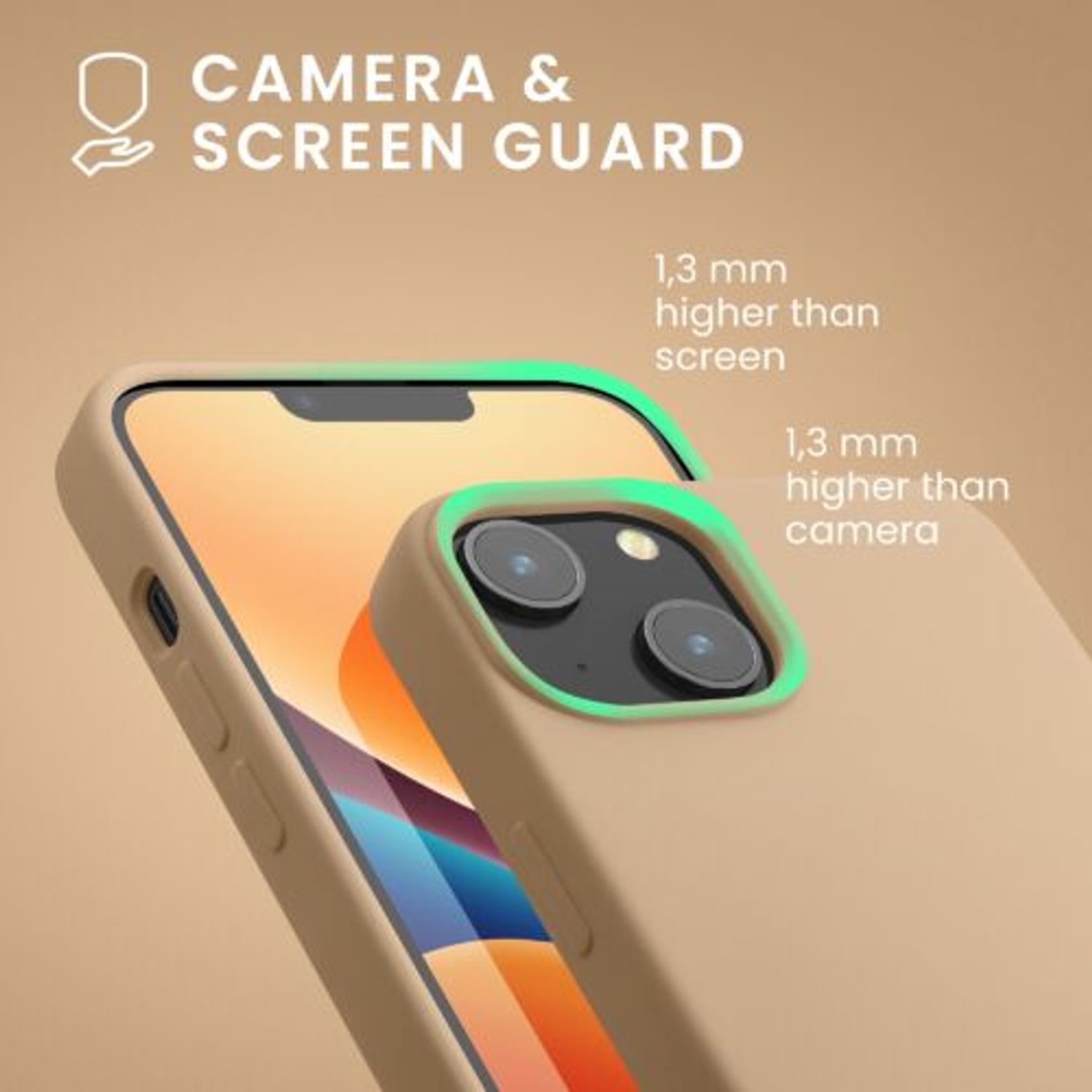 Husa Kwmobile pentru Apple iPhone 14, Silicon, Crem, 59071.154 fotografia produsului View 6 L