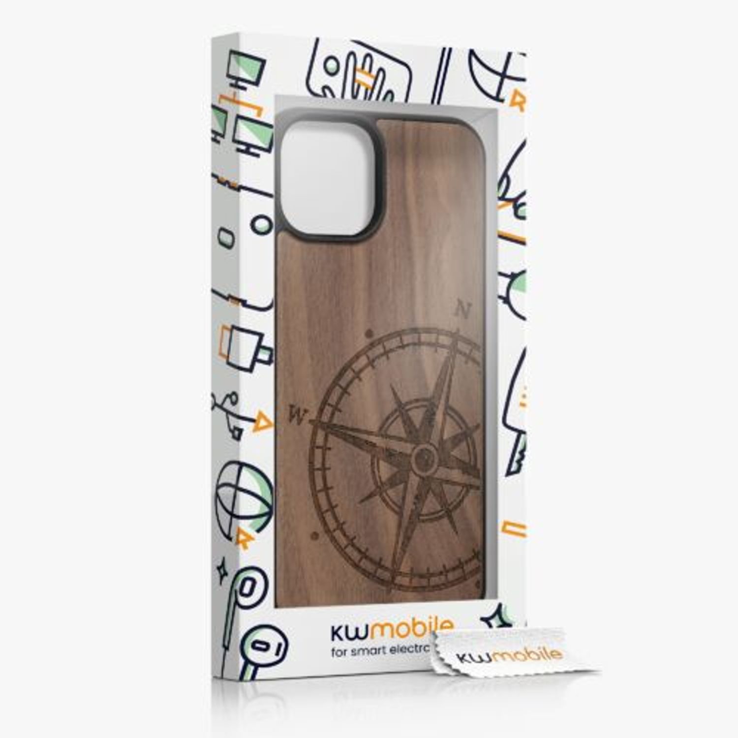 Husa Kwmobile pentru Apple iPhone 14, Lemn, Maro, 59124.01 fotografia produsului View 8 L