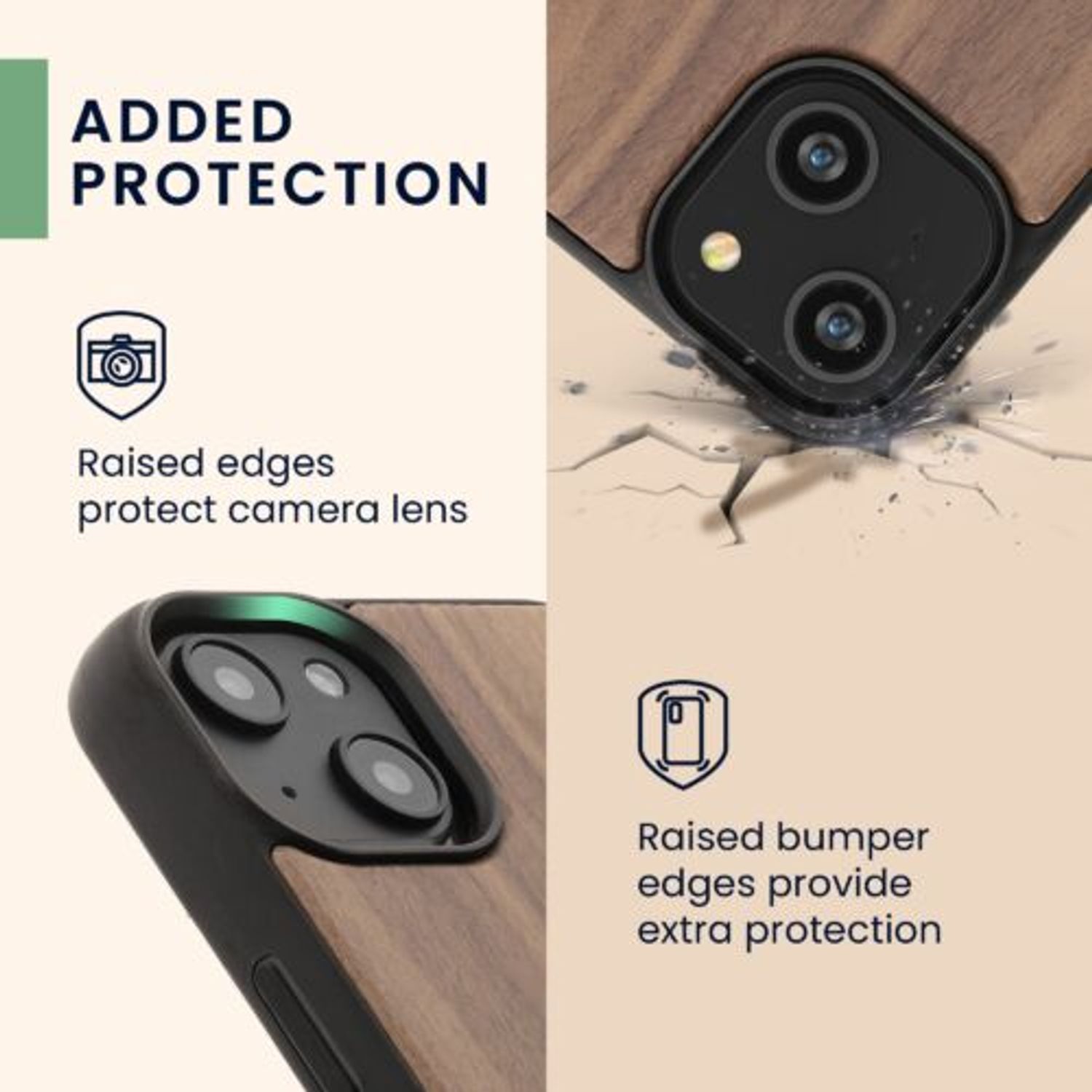 Husa Kwmobile pentru Apple iPhone 14, Lemn, Maro, 59124.01 fotografia produsului View 3 L