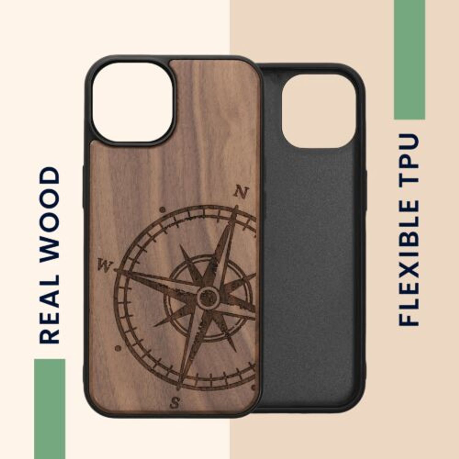 Husa Kwmobile pentru Apple iPhone 14, Lemn, Maro, 59124.01 fotografia produsului View 4 L