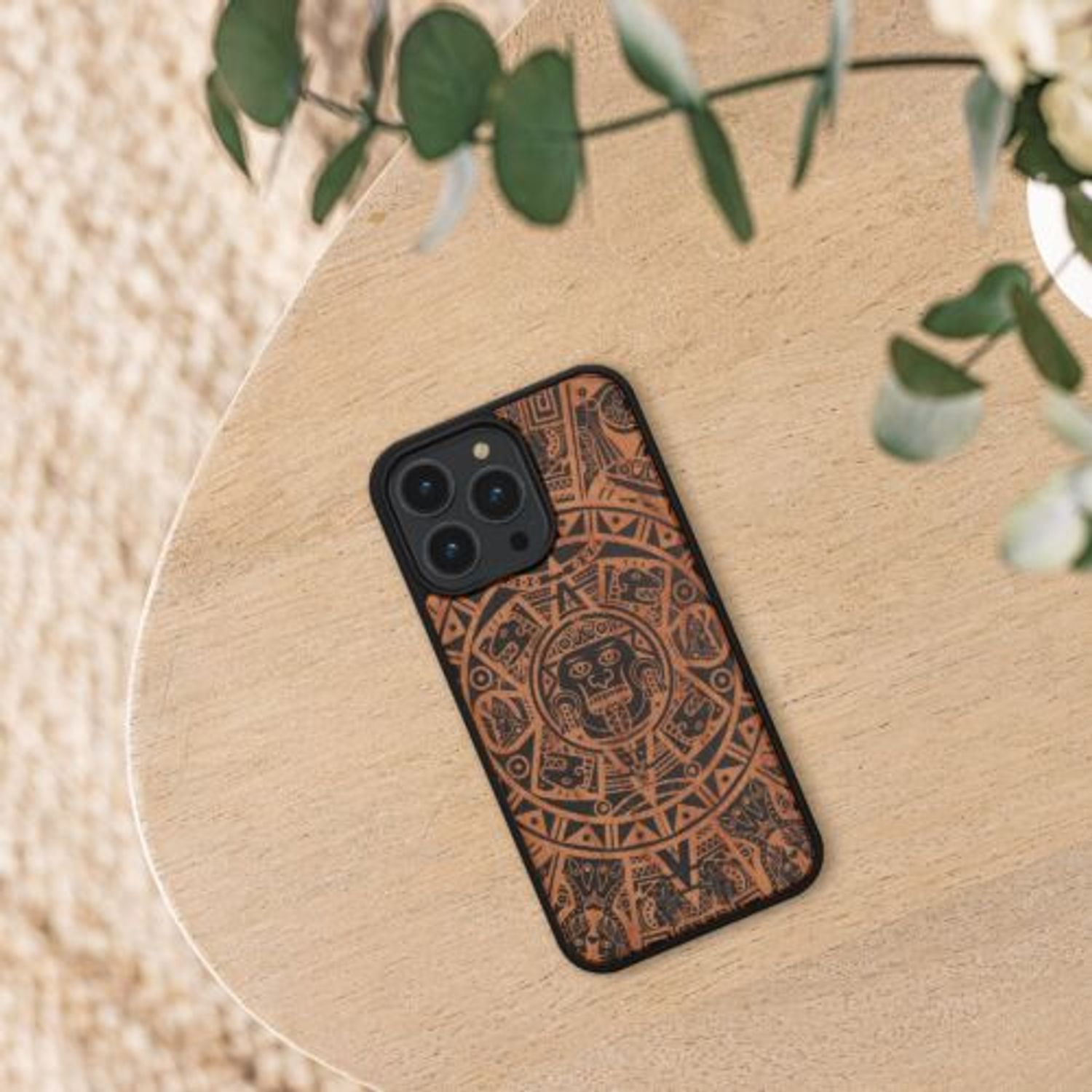 Husa Kwmobile pentru Apple iPhone 14 Pro Max, Lemn, Maro/Negru, 59127.02 fotografia produsului View 2 L