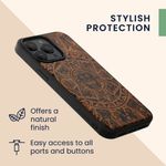 Husa Kwmobile pentru Apple iPhone 14 Pro Max, Lemn, Maro/Negru, 59127.02 fotografia produsului View 3 S