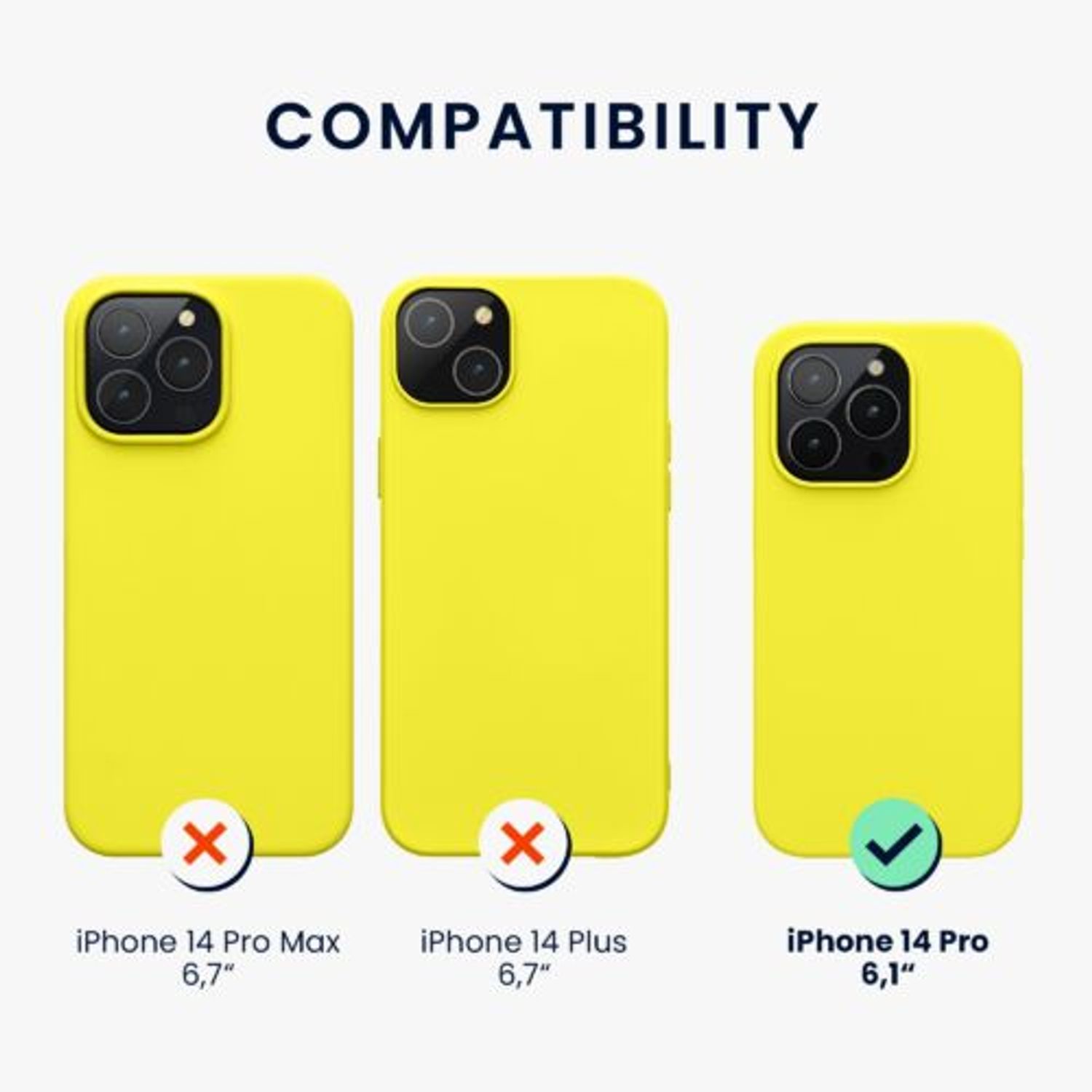 Husa Kwmobile pentru Apple iPhone 14 Pro, Silicon, Galben, 59073.149 fotografia produsului View 2 L