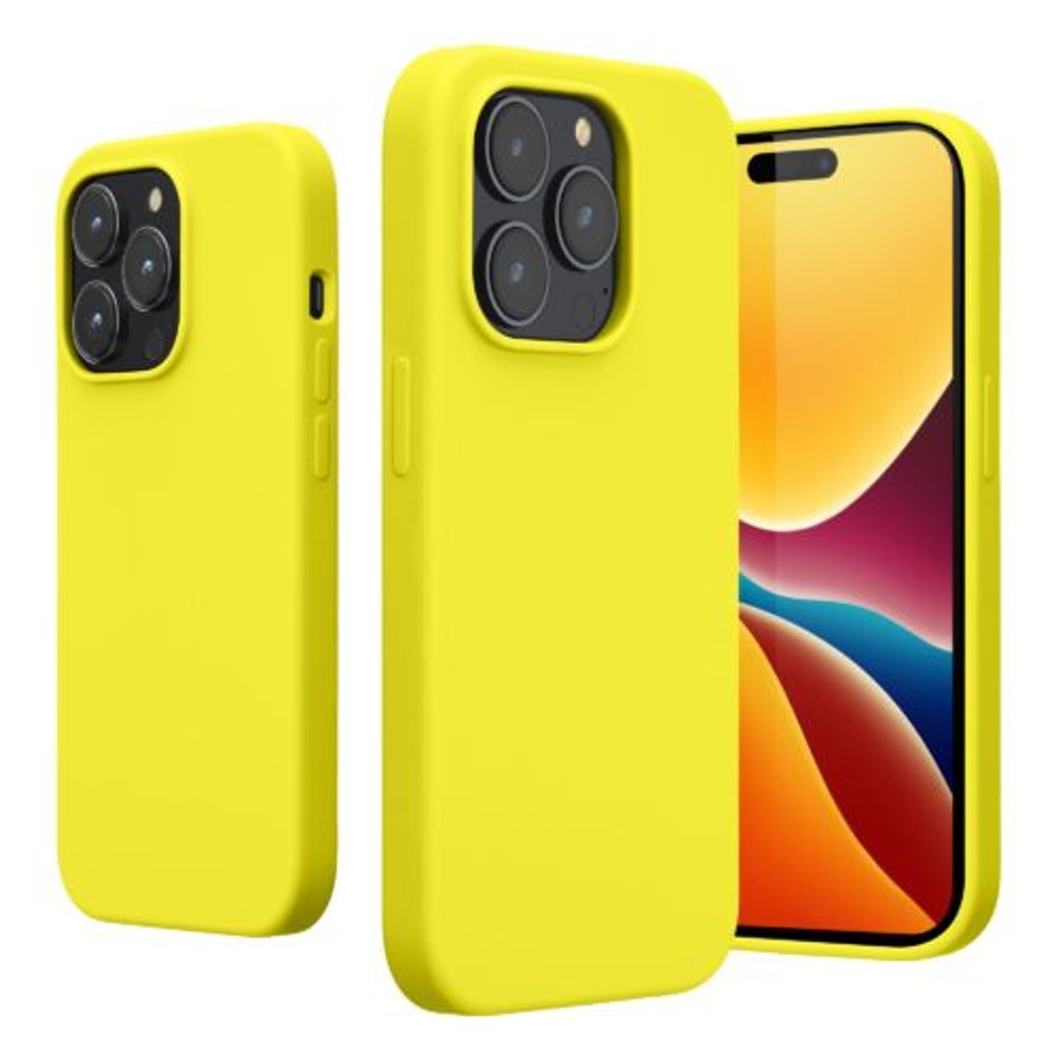 Husa Kwmobile pentru Apple iPhone 14 Pro, Silicon, Galben, 59073.149 fotografia produsului