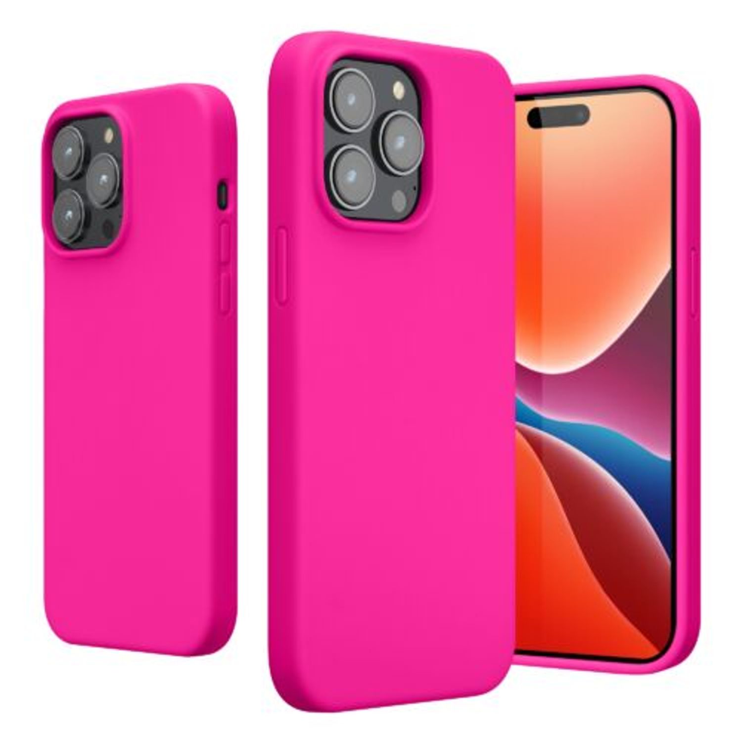 Husa Kwmobile pentru Apple iPhone 14 Pro Max, Silicon, Roz, 59074.77 fotografia produsului