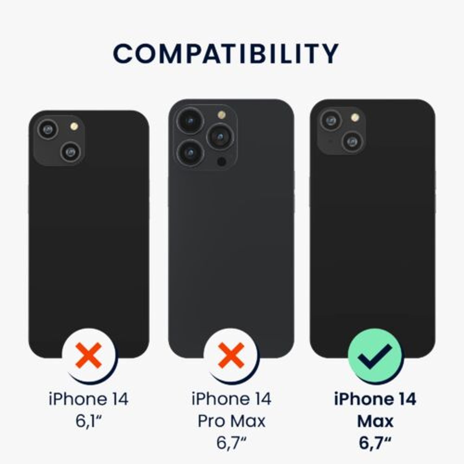 Husa Kwmobile pentru Apple iPhone 14 Plus, Silicon, Negru, 59096.01 fotografia produsului View 5 L