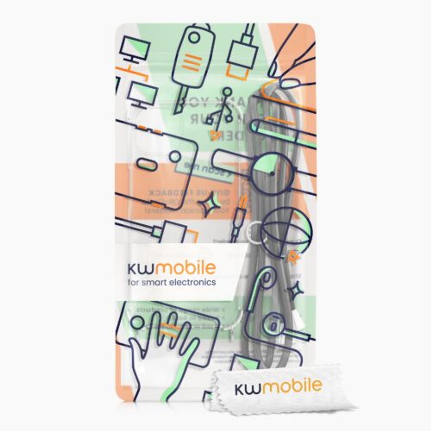 Husa Kwmobile pentru Apple iPhone 14 Plus, Silicon, Transparent/Gri, 59109.22 fotografia produsului View 7 L