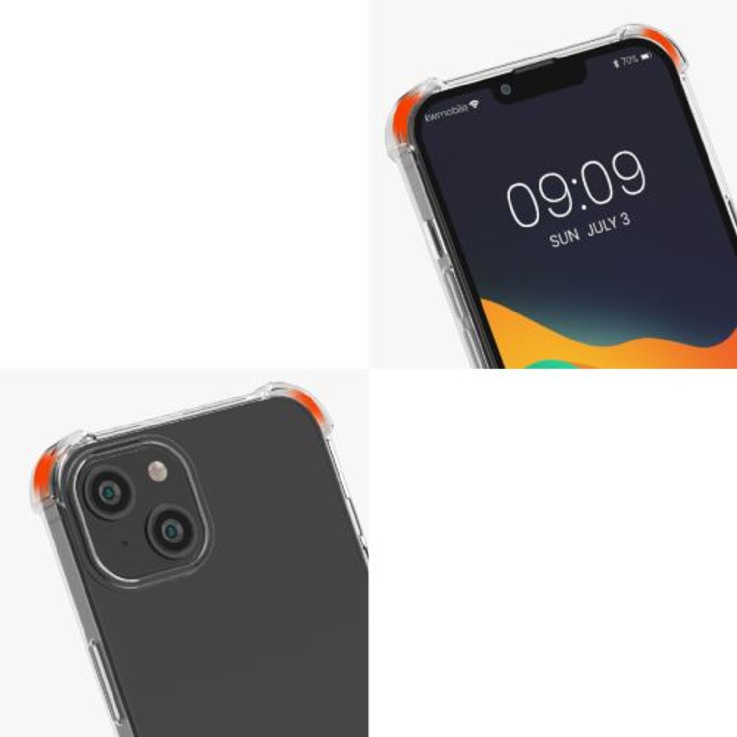 Husa Kwmobile pentru Apple iPhone 14 Plus, Silicon, Transparent/Gri, 59109.22 fotografia produsului View 8 L