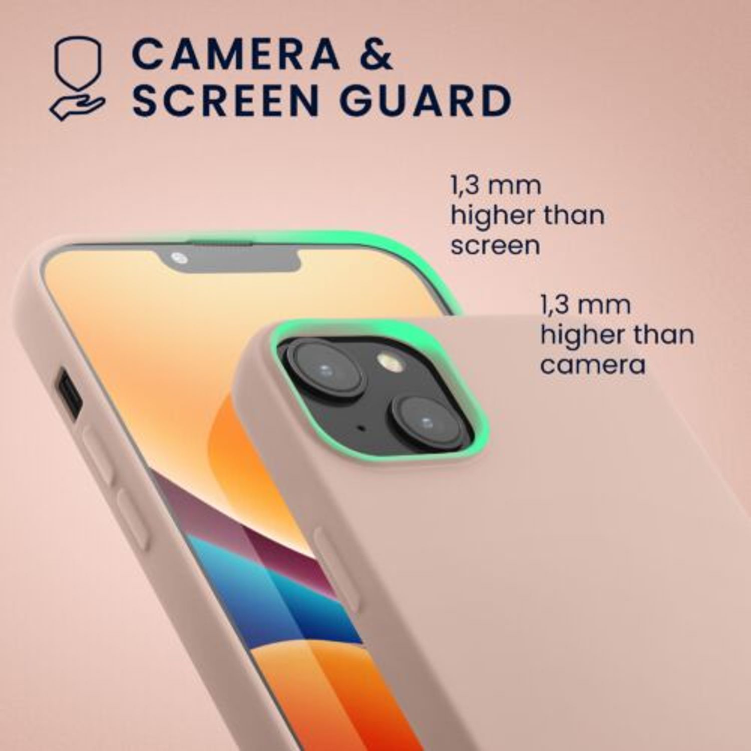 Husa Kwmobile pentru Apple iPhone 14 Plus, Silicon, Crem, 59080.225 fotografia produsului View 6 L