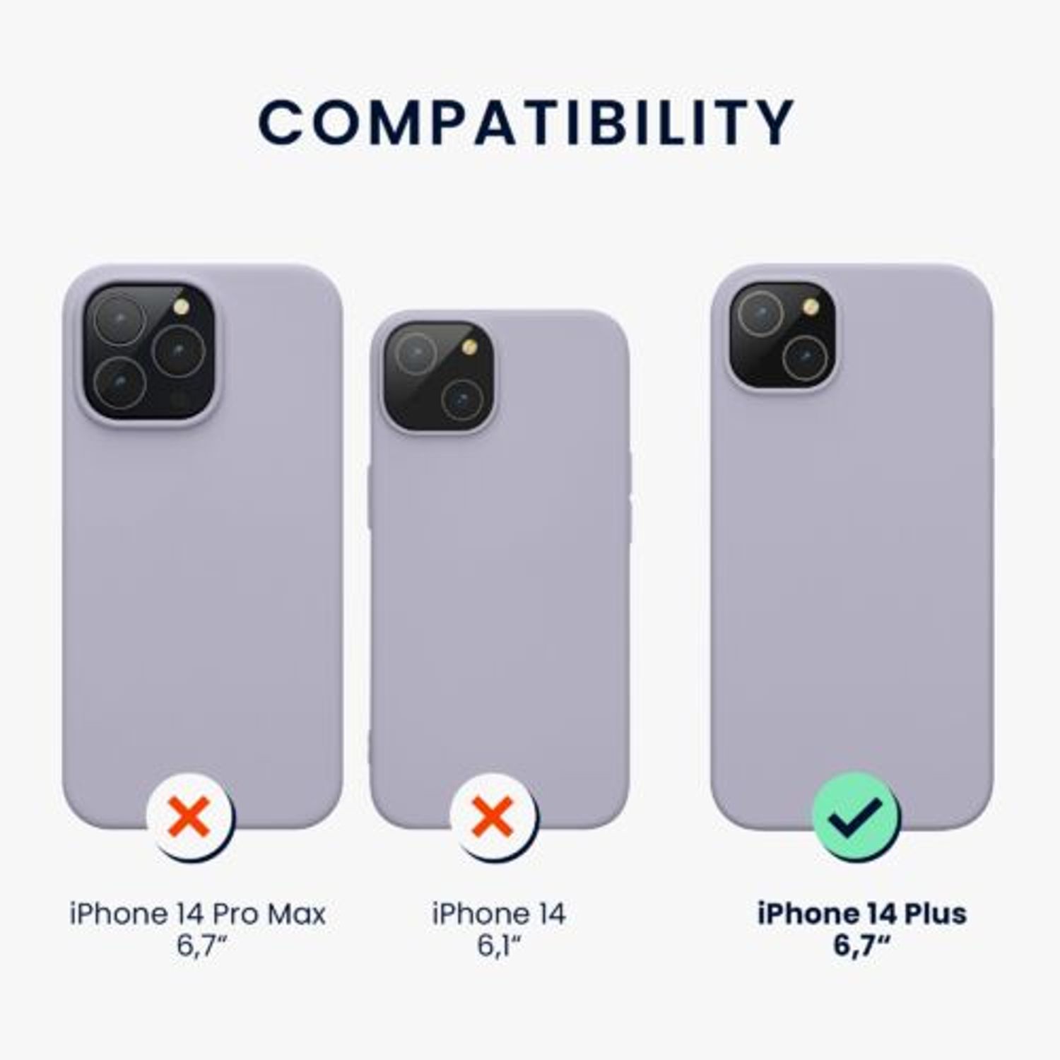 Husa Kwmobile pentru Apple iPhone 14 Plus, Silicon, Mov, 59072.139 fotografia produsului View 2 L