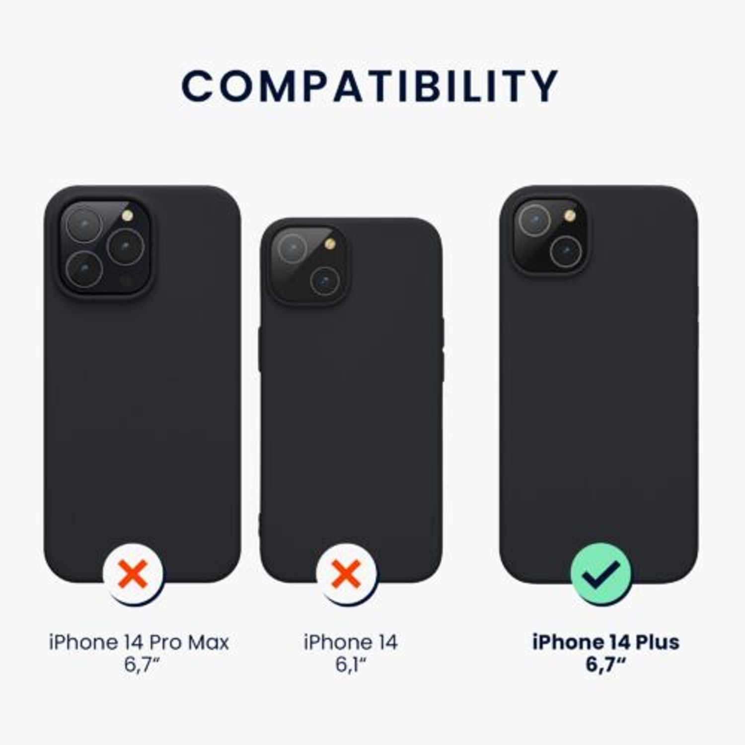 Husa Kwmobile pentru Apple iPhone 14 Plus, Silicon, Gri, 59072.186 fotografia produsului View 2 L