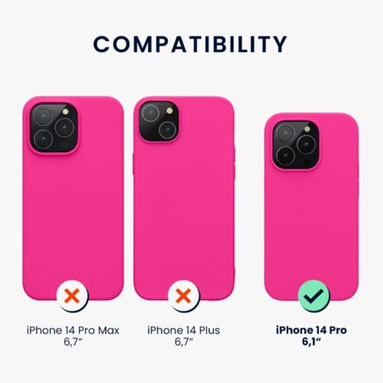Husa Kwmobile pentru Apple iPhone 14 Pro, Silicon, Roz, 59077.77 fotografia produsului View 2 L