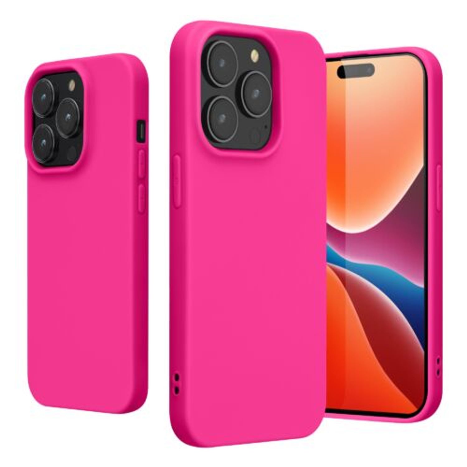 Husa Kwmobile pentru Apple iPhone 14 Pro, Silicon, Roz, 59077.77 fotografia produsului