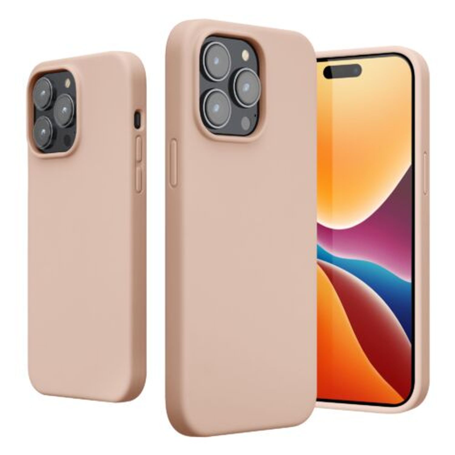 Husa Kwmobile pentru Apple iPhone 14 Pro Max, Silicon, Crem, 59074.10 fotografia produsului