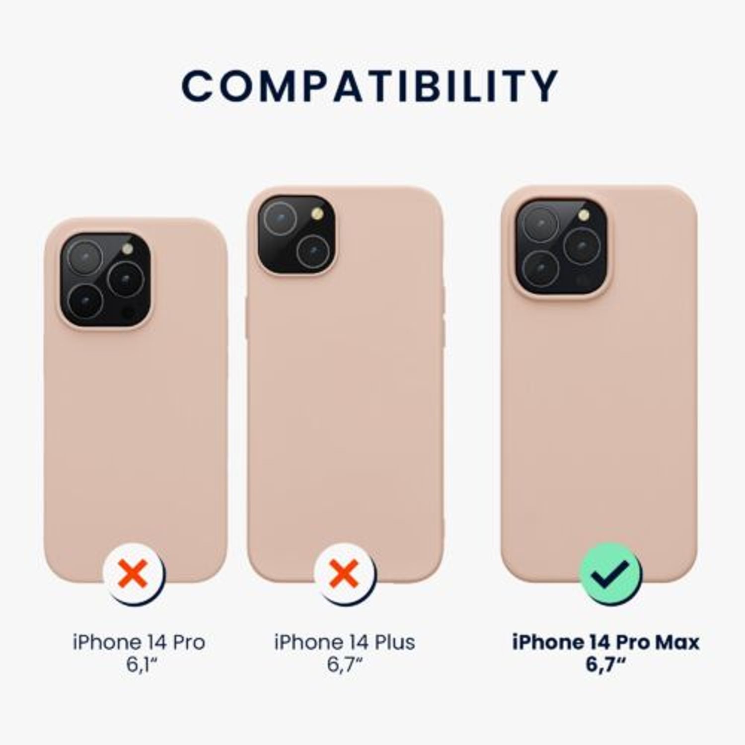 Husa Kwmobile pentru Apple iPhone 14 Pro Max, Silicon, Crem, 59074.10 fotografia produsului View 2 L
