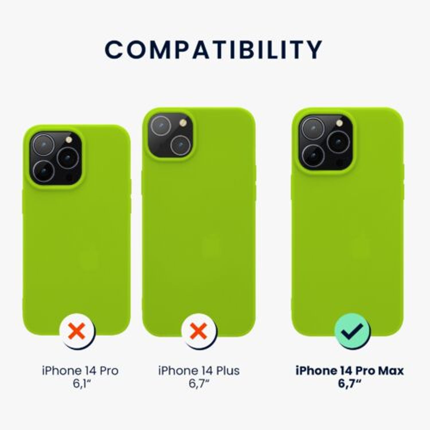 Husa Kwmobile pentru Apple iPhone 14 Pro Max, Silicon, Verde, 59078.75 fotografia produsului View 2 L