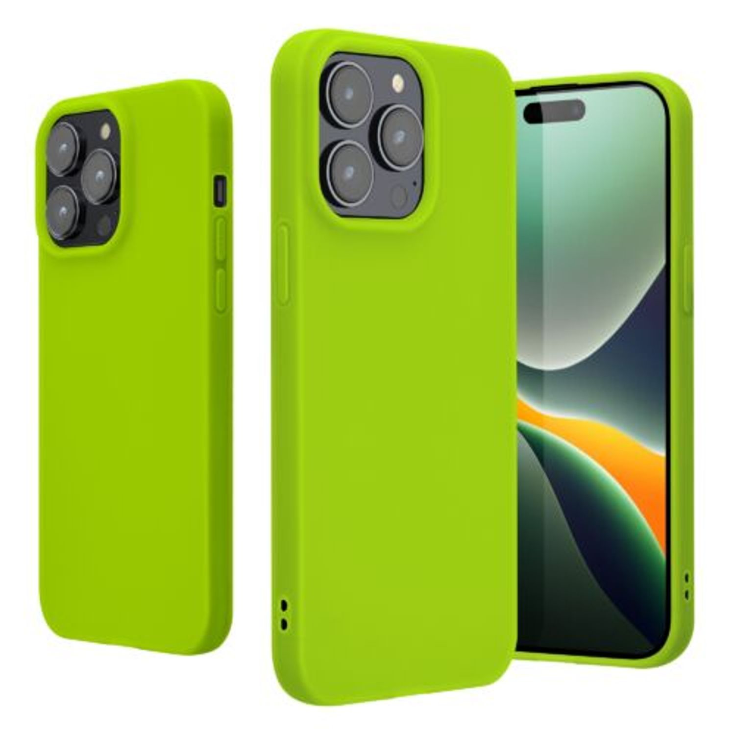 Husa Kwmobile pentru Apple iPhone 14 Pro Max, Silicon, Verde, 59078.75 fotografia produsului