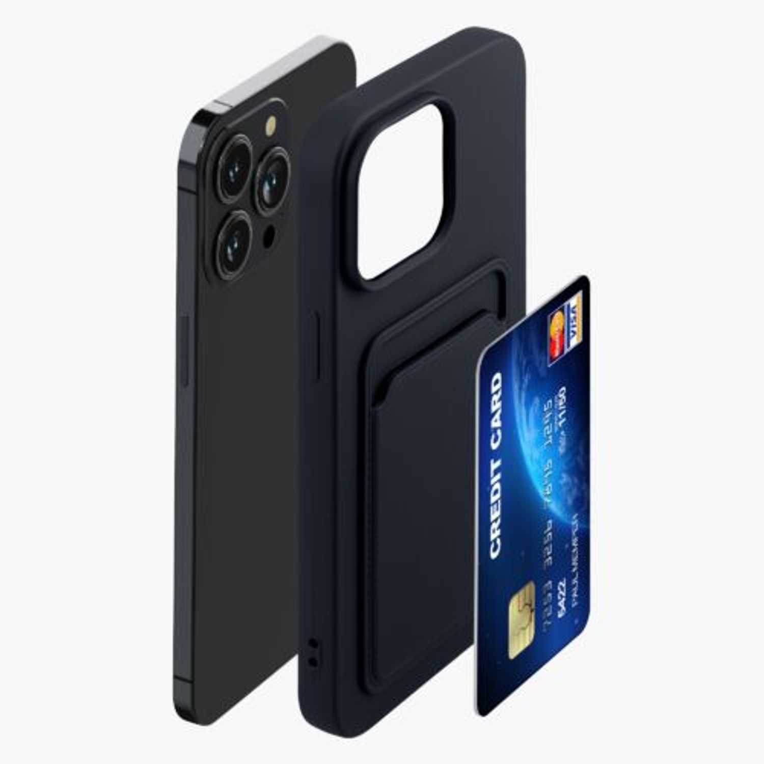 Husa Kwmobile pentru Apple iPhone 14 Pro Max, Silicon, Albastru, 59115.17 fotografia produsului View 4 L
