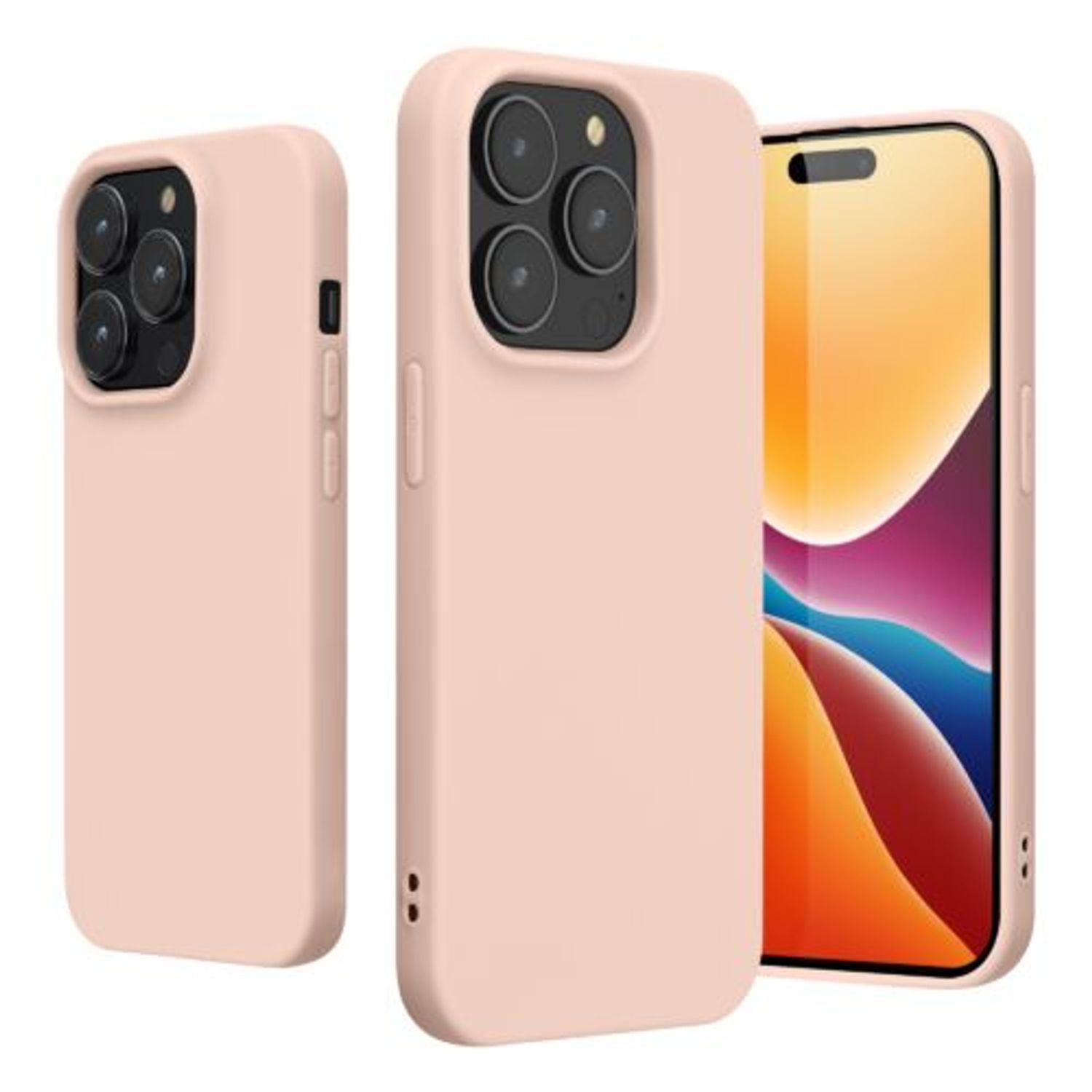 Husa Kwmobile pentru Apple iPhone 14 Pro, Silicon, Roz, 59077.225 fotografia produsului