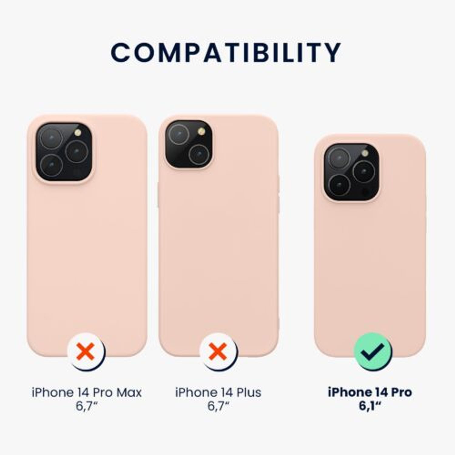 Husa Kwmobile pentru Apple iPhone 14 Pro, Silicon, Roz, 59077.225 fotografia produsului View 2 L