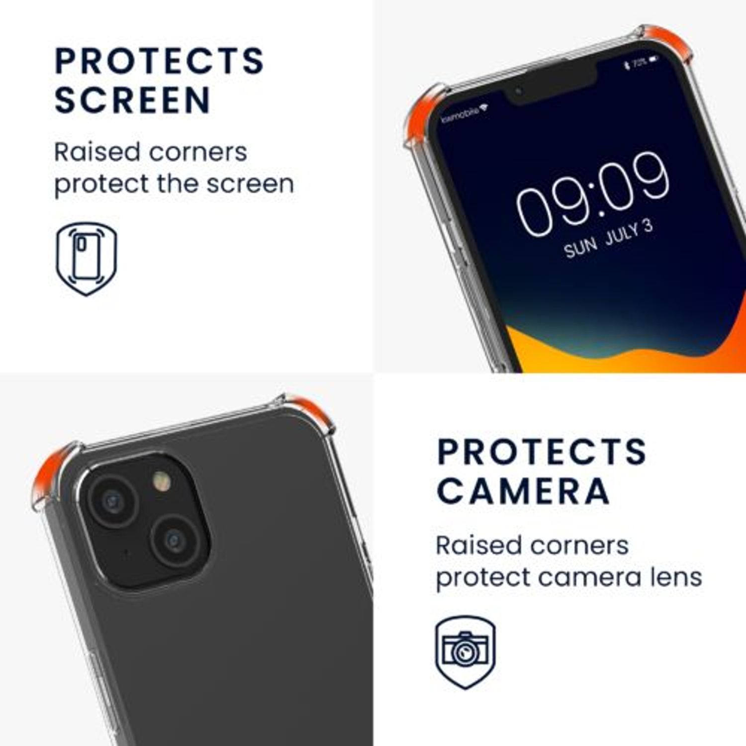 Husa Kwmobile pentru Apple iPhone 14 Plus, Silicon, Transparent/Argintiu, 59103.35 fotografia produsului View 8 L