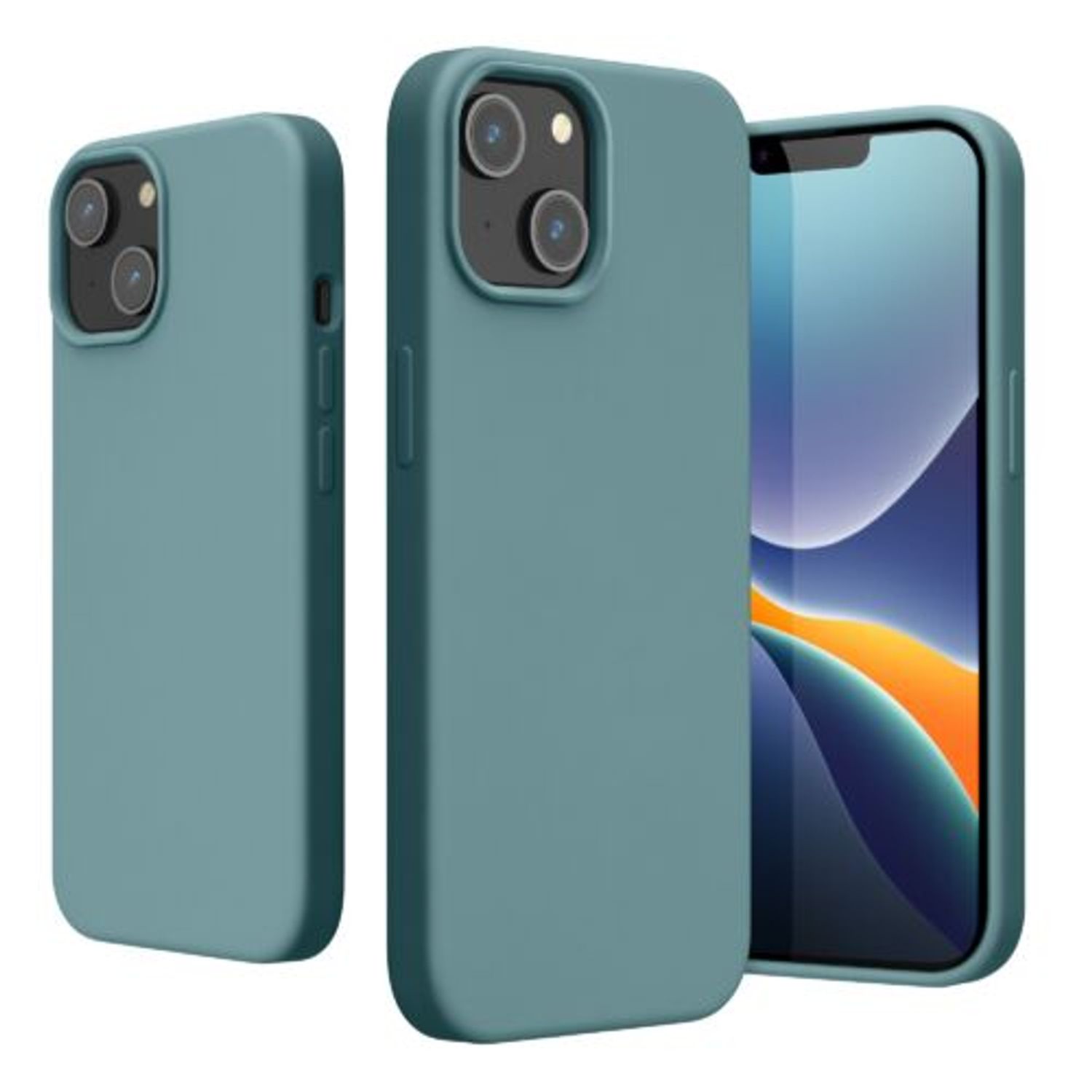 Husa Kwmobile pentru Apple iPhone 14, Silicon, Verde, 59071.207 fotografia produsului