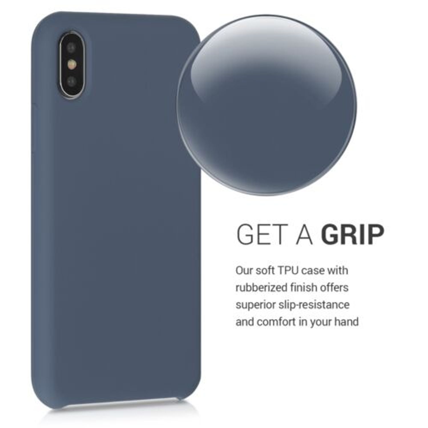 Husa pentru Apple iPhone X/iPhone XS, Silicon, Albastru, 42495.202 fotografia produsului View 4 L