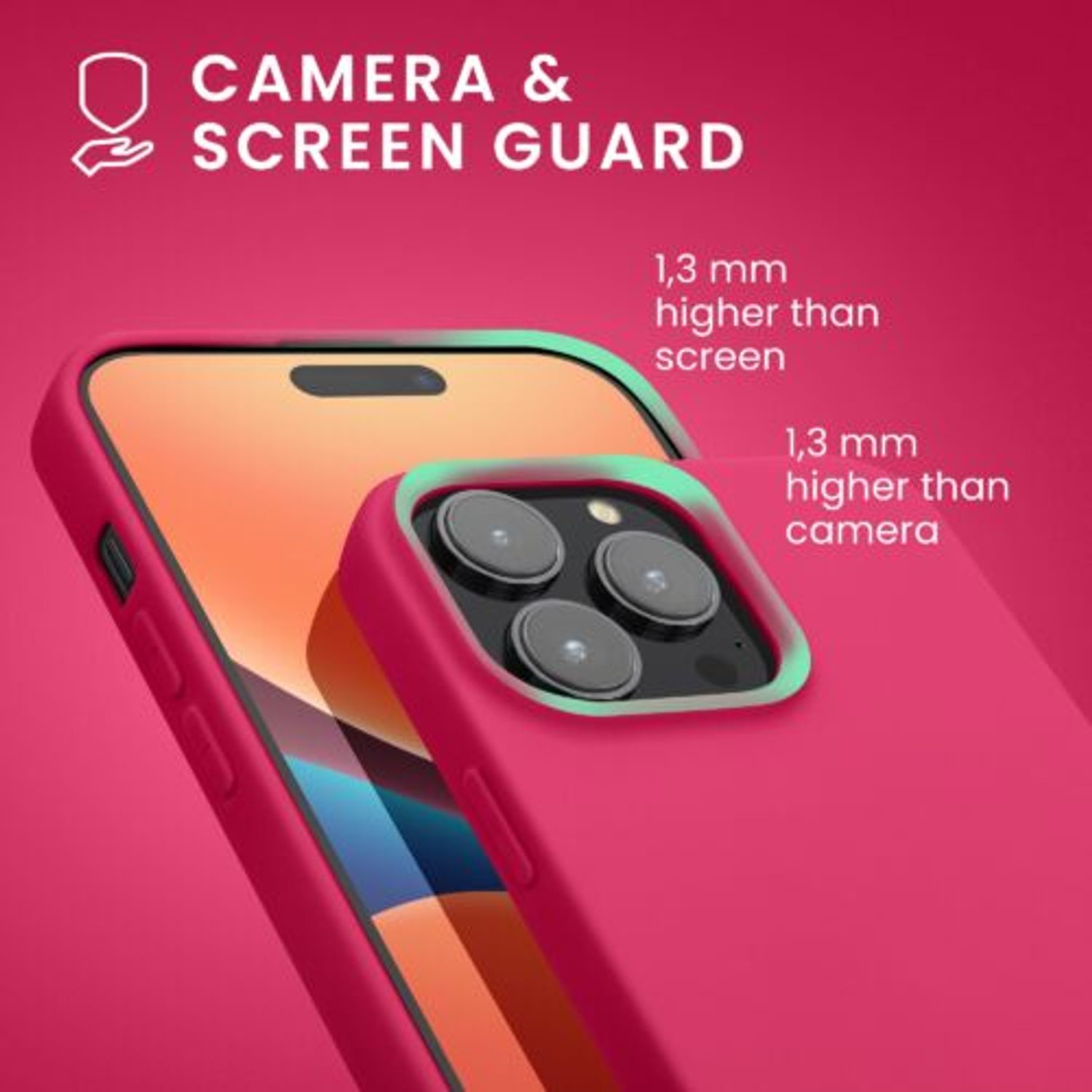Husa Kwmobile pentru Apple iPhone 14 Pro Max, Silicon, Roz, 59078.77 fotografia produsului View 6 L