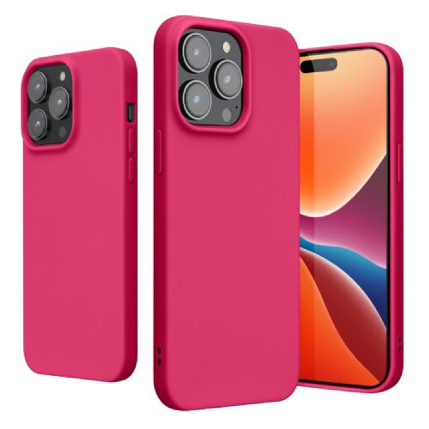 Husa Kwmobile pentru Apple iPhone 14 Pro Max, Silicon, Roz, 59078.77 fotografia produsului