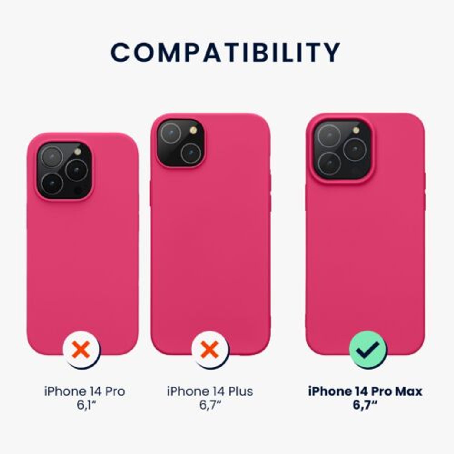 Husa Kwmobile pentru Apple iPhone 14 Pro Max, Silicon, Roz, 59078.77 fotografia produsului View 2 L