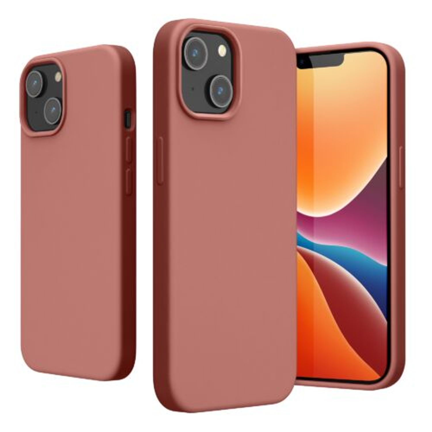 Husa Kwmobile pentru Apple iPhone 14, Silicon, Roz, 59071.193 fotografia produsului