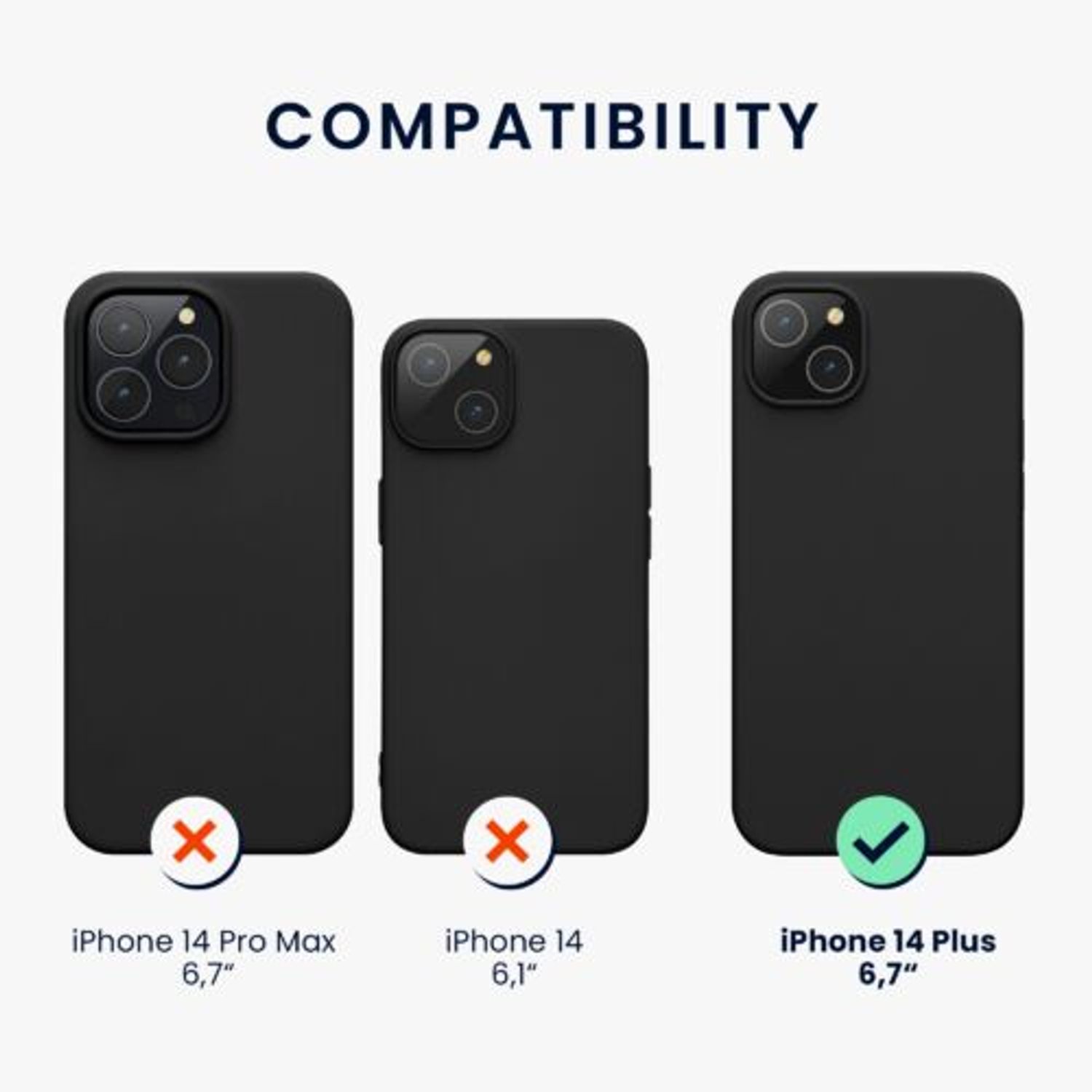 Husa Kwmobile pentru Apple iPhone 14 Plus, Silicon, Negru, 59072.01 fotografia produsului View 2 L