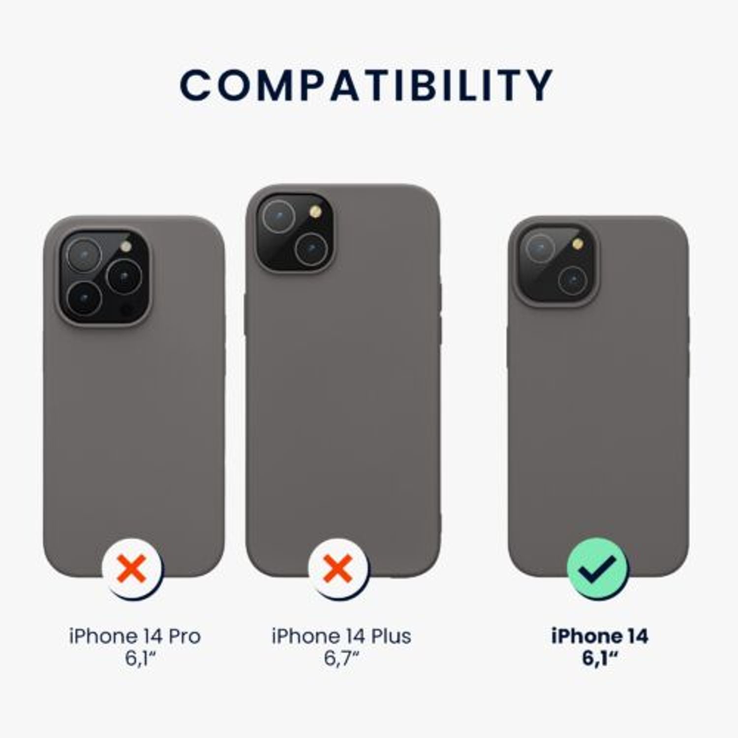 Husa Kwmobile pentru Apple iPhone 14, Silicon, Gri, 59071.155 fotografia produsului View 2 L