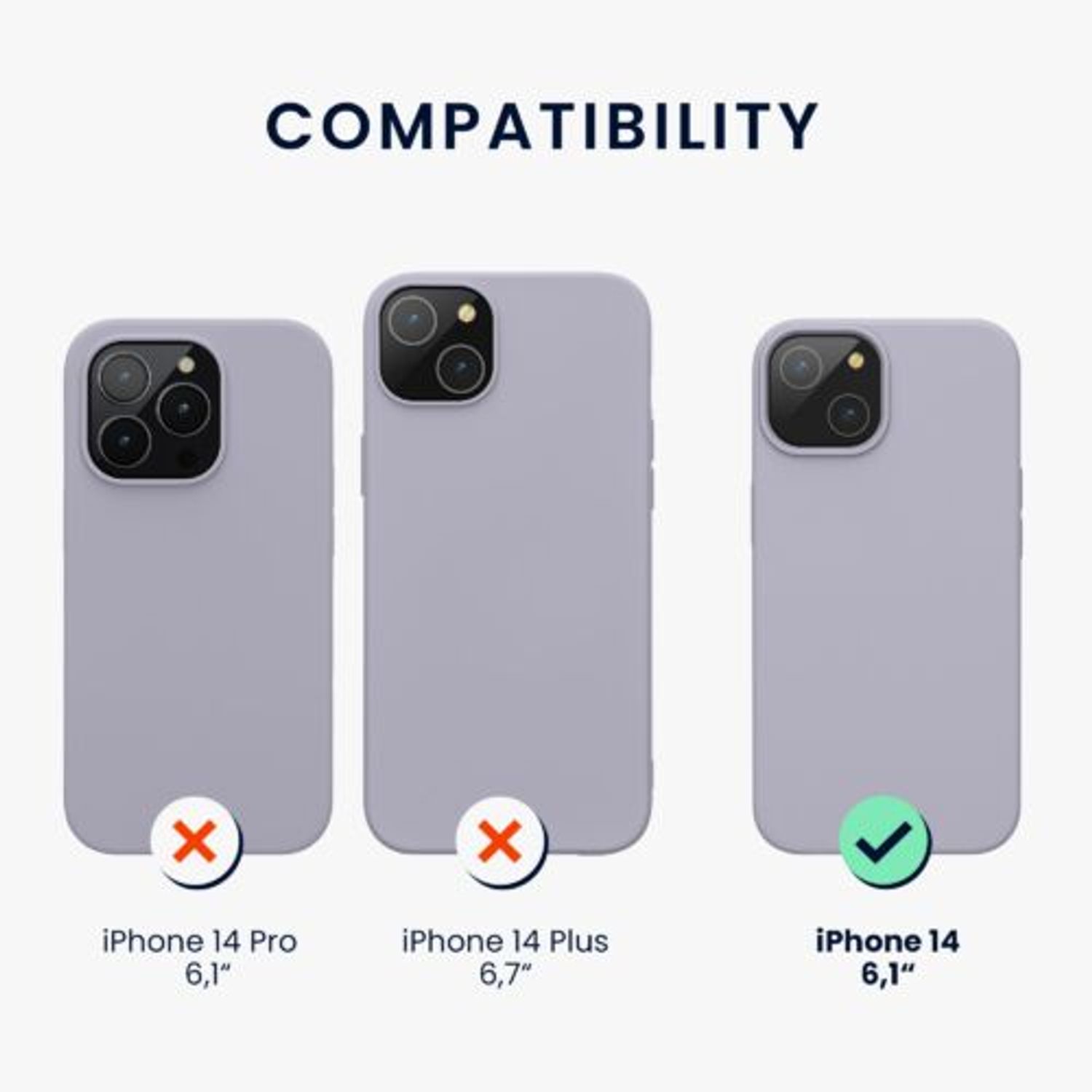 Husa Kwmobile pentru Apple iPhone 14, Silicon, Mov, 59071.139 fotografia produsului View 2 L