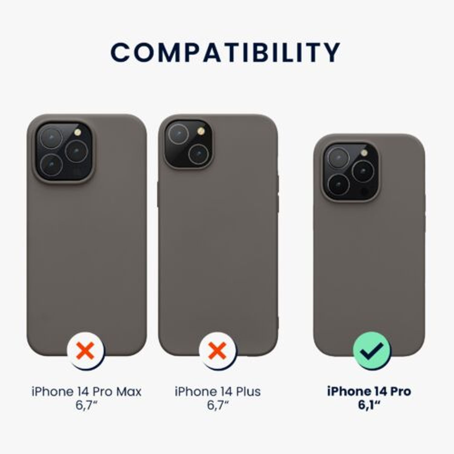 Husa Kwmobile pentru Apple iPhone 14 Pro, Silicon, Gri, 59073.155 fotografia produsului View 2 L
