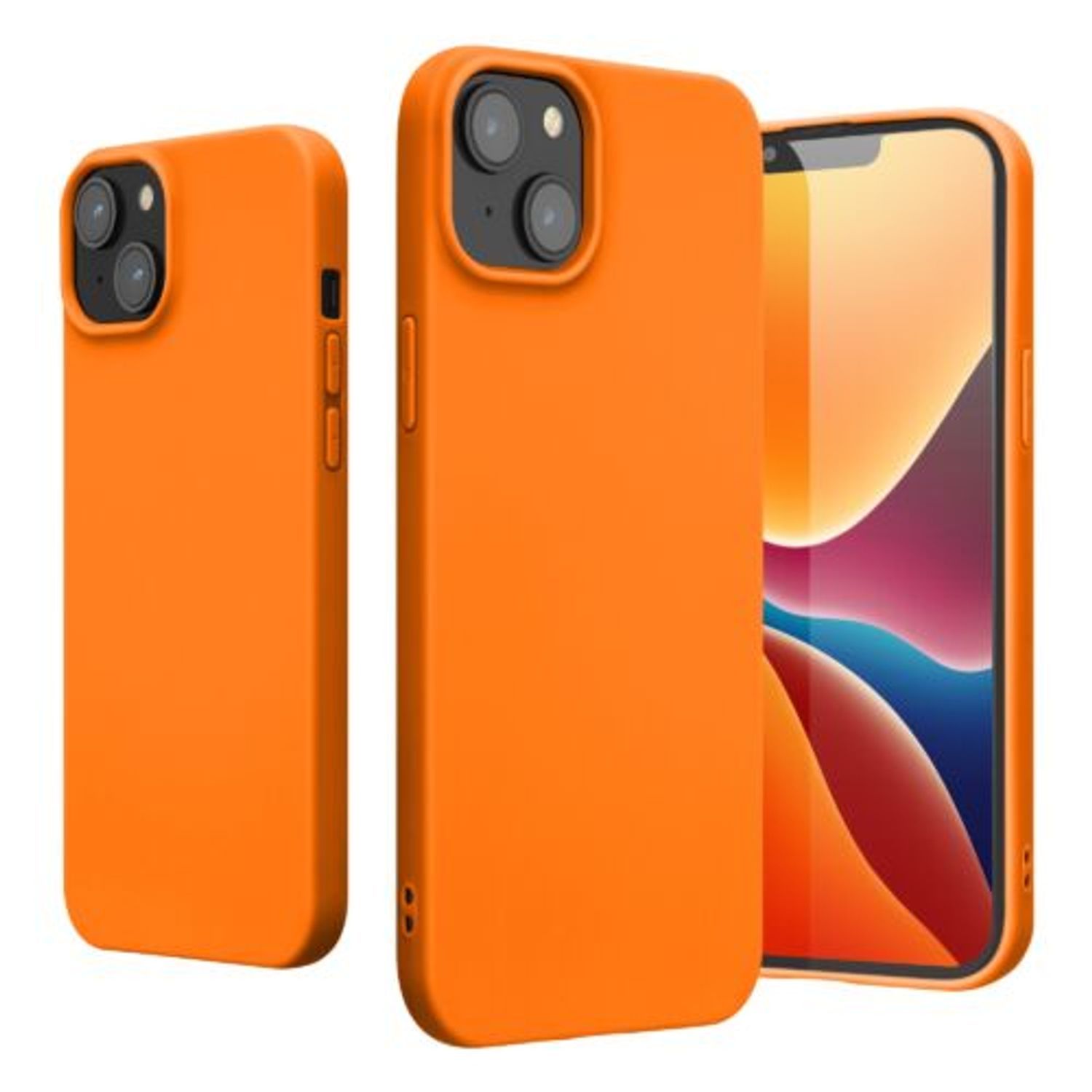 Husa Kwmobile pentru Apple iPhone 14 Plus, Silicon, Portocaliu, 59076.150 fotografia produsului