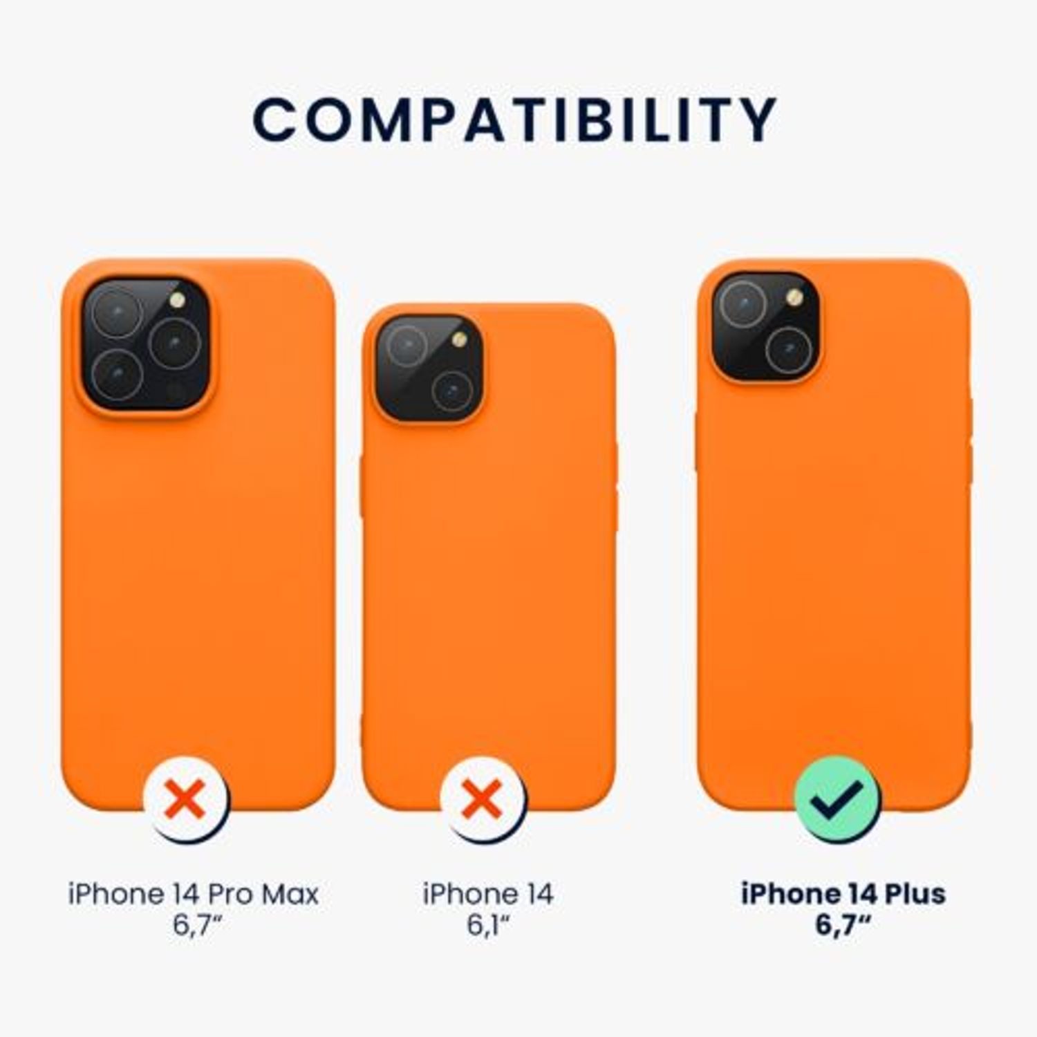 Husa Kwmobile pentru Apple iPhone 14 Plus, Silicon, Portocaliu, 59076.150 fotografia produsului View 2 L