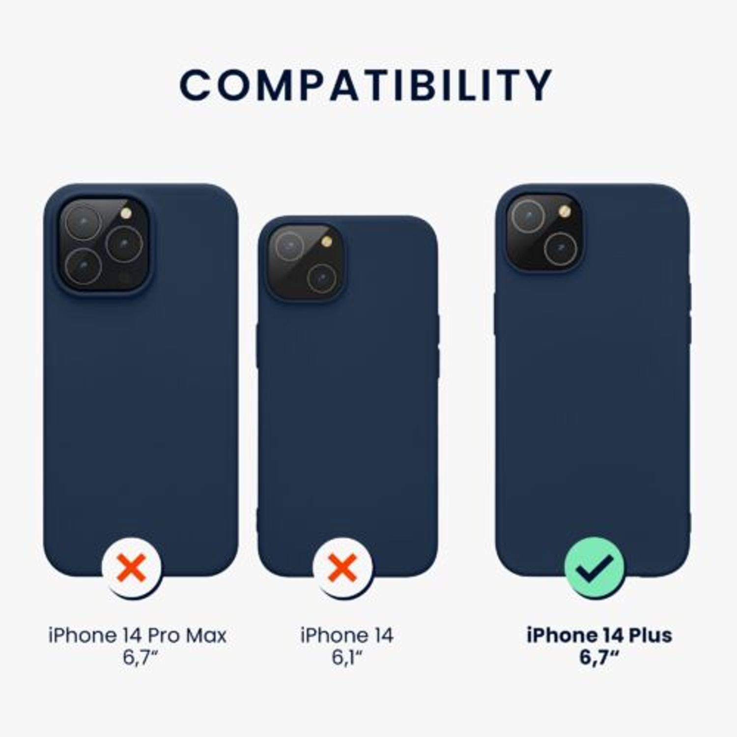 Husa Kwmobile pentru Apple iPhone 14 Plus, Silicon, Albastru, 59080.116 fotografia produsului View 2 L