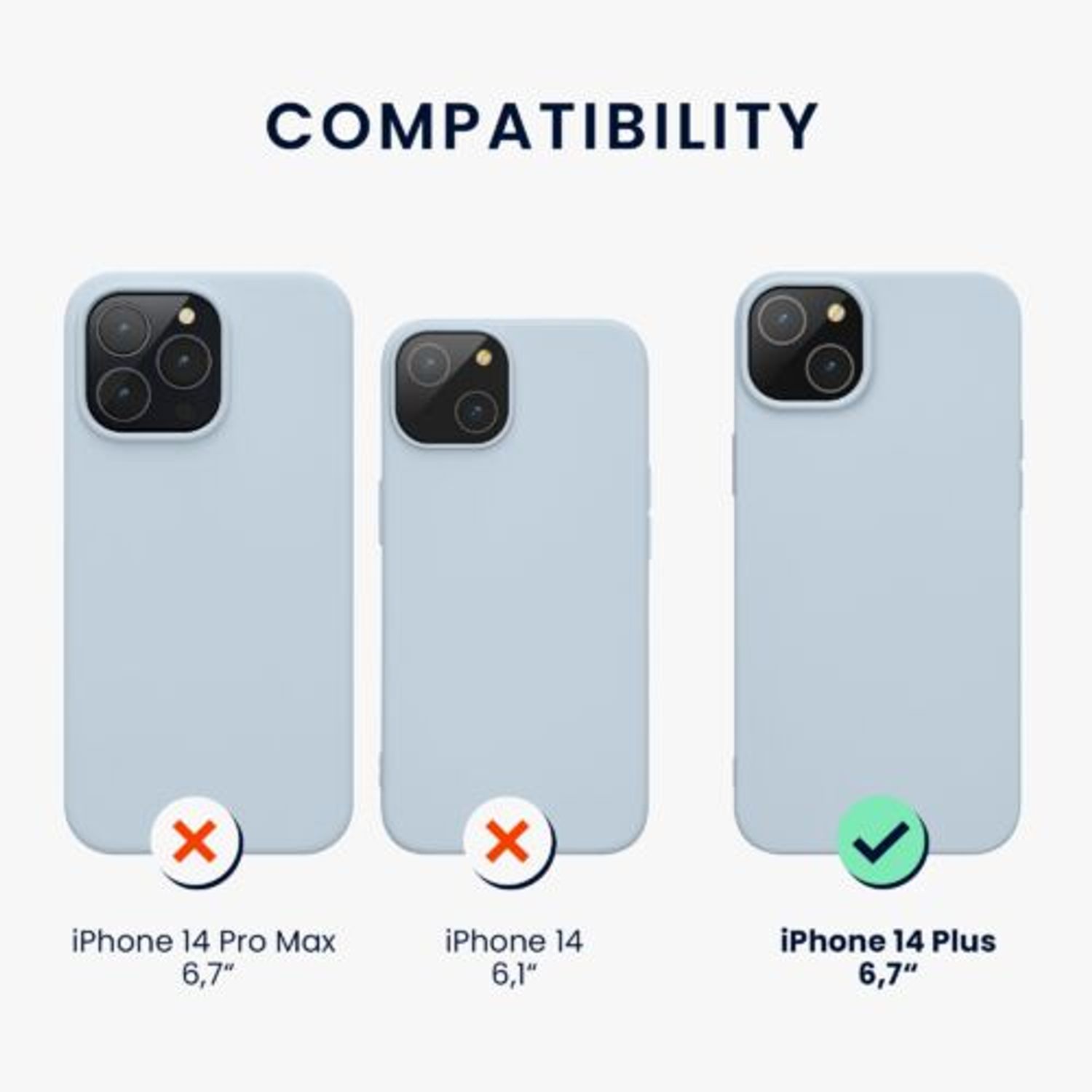 Husa Kwmobile pentru Apple iPhone 14 Plus, Silicon, Albastru, 59076.58 fotografia produsului View 2 L