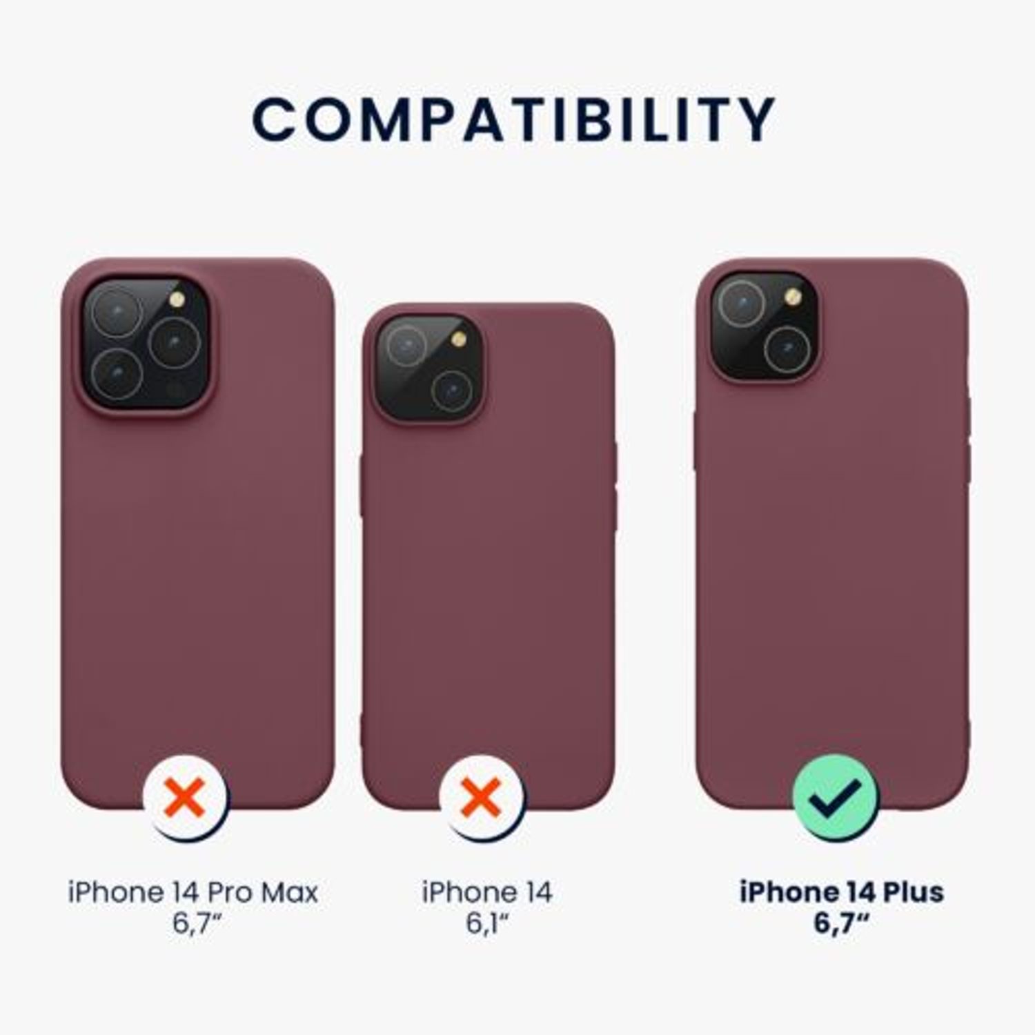 Husa Kwmobile pentru Apple iPhone 14 Plus, Silicon, Violet, 59080.209 fotografia produsului View 2 L