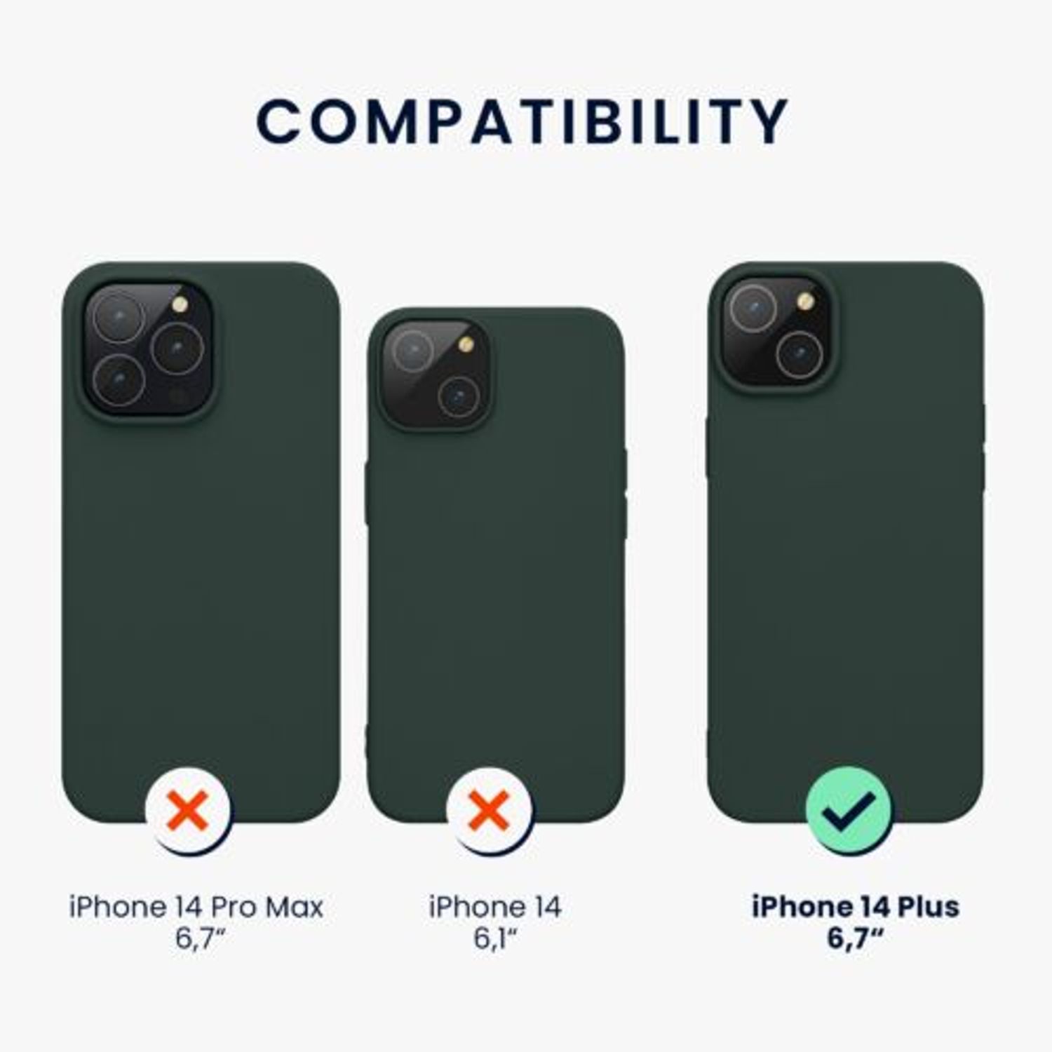 Husa Kwmobile pentru Apple iPhone 14 Plus, Silicon, Verde, 59076.169 fotografia produsului View 2 L